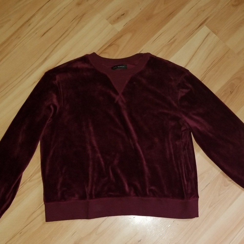 Long-sleeved velvet top